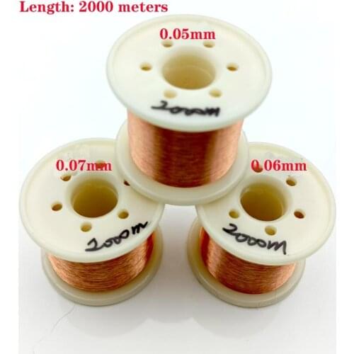 0.05mm 0.06mm 0.07mm 2000m Copper Wire Polyurethane Enameled Wire Qa-1-155 magnetic wire Wireway 1/pc