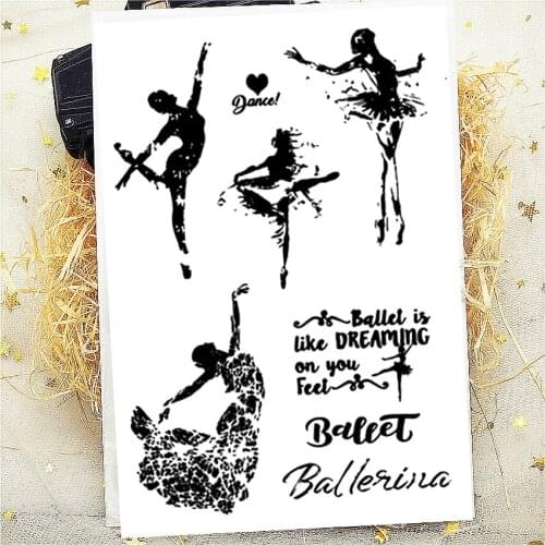 11x16CM ballerina Transparent Silicon Seal Clear Stamps Roller Stamps DIY Scrapbook Album Card NEW YEAR Easter