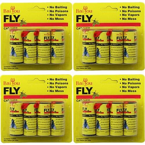 16 Rolls Sticky Fly Paper Eliminate Flies Insect Bug Glue Paper Catcher Trap 4 cards sticky fly stickers flying insects F80