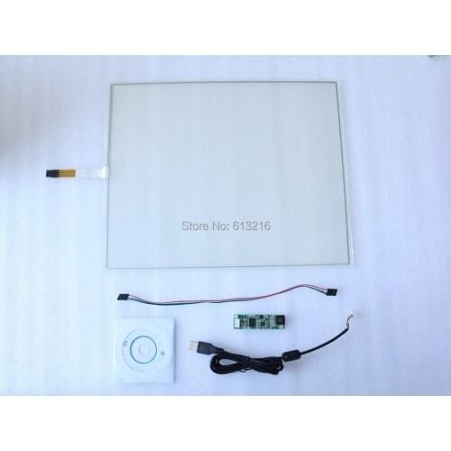 17 inch 4-Wire Resistive 4:3 Touch Panel + USB port Controller card +CD Room work with 17 inch LCD panel