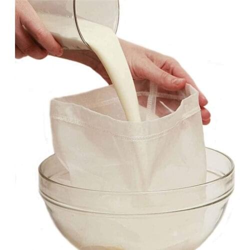 20X30cm Kitchen Nut Milk Bag Reusable Food Yogurt Strainer Juice Filter Fine Mesh Nylon Cheesecloth Cold Brew Coffee Filter