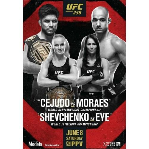 238 Fight - Henry Cejudo v Marlon Moraes, Shevchenko v Eye Art Film Print Silk Poster Home Wall Decor 24x36inch