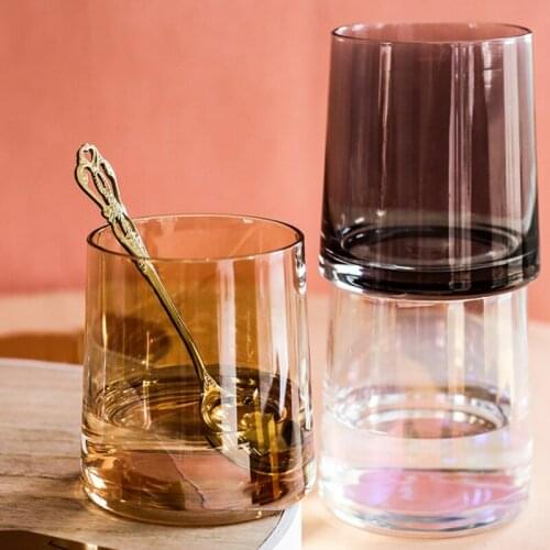 270ml Multi-purpose Colorful Wine Glass Cup Whiskey Vodka Ice Wine Glass Bar Family Drinking Utensils Amber Gold Spirits Glass