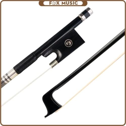 4/4 Violin Bow Carbon Fiber Violin/Fiddle Bow 4/4 Size Violin Ebony Frog W/ Paris Eye Inlay White Horsehair Fast Response
