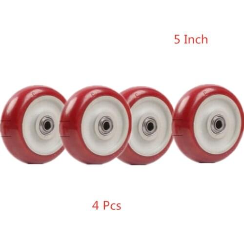4 Pcs/Lot 5 Inch Polyurethane Universal Caster Single Silent Trolley Heavy Wheel Wear Resistant Directional