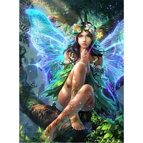 Elves Diamond Girl Mosaic DIY Diamond Painting Cartoon Cross Stitch Full Round Diamond Mosaic Embroidery Kits Decoration Home