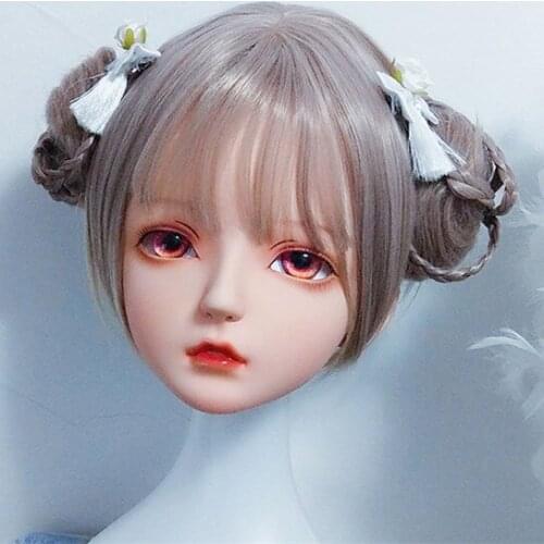 Dollkii 04) Female Girl Silica Resin Cosplay BJD Cross Dressing Kigurumi Head Mask Anime Role Play Party Crossdresser Doll Mask