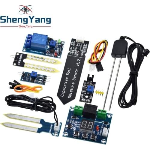 TZT Capacitive Soil Moisture Sensor Module / Soil Humidity Digital Display Relay Control Module Automatic Watering For Arduino