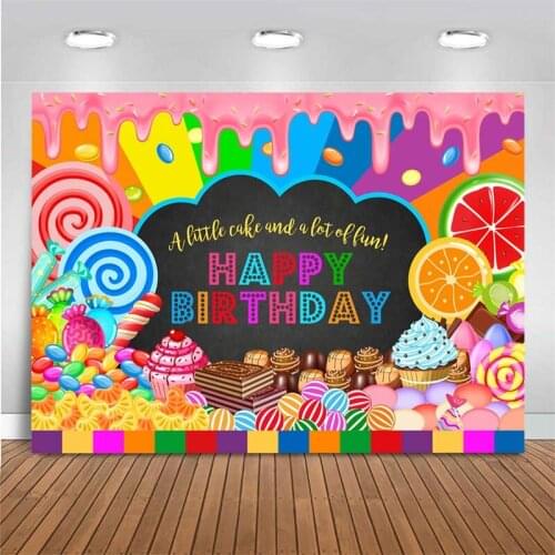 Candy Cake Chocolate Birthday Party Photography Backdrop Customized Birthday Decoration Baby Shower Background for Photo Studio