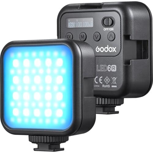 Godox LITEMONS LED6R RGB LED Video Light Rechargeable Mini Fill-in Light 3200K-6500K Dimmable 13 Lighting Effectsfor Vlog Live