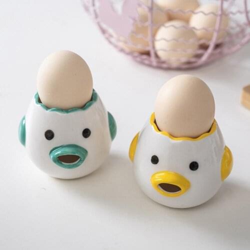 Cute Cartoon Style Ceramic Egg Separator Home Kitchen Baking Egg White Separator Egg Separating Tool cartoon chicken shape