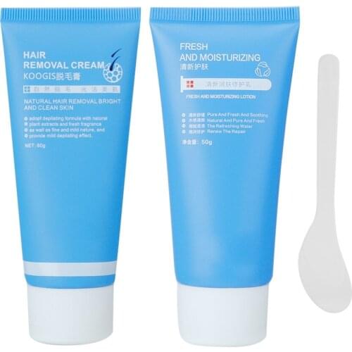 Unisex Hair Removal Cream Repair Lotion Set Depilatory Cream for Armpit Arm Leg Body 60g+50g