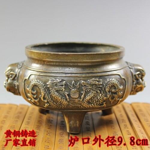Copper brass censer sandalwood incense incense antique bronze bronze Buddhist Taoist activities antique incense discroom Art