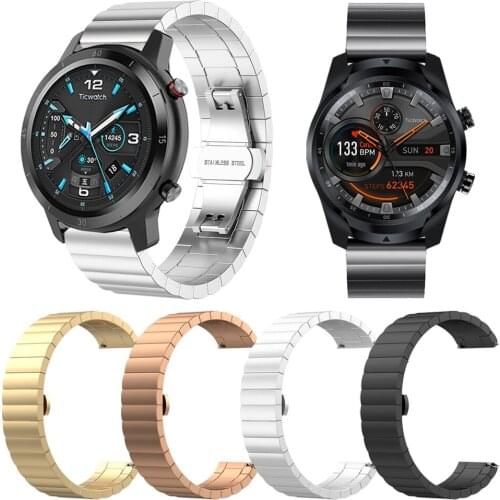 Metal stainless steel Strap For TicWatch Smartwatch Wrist Band for TicWatch Pro 2020 Ticwatch GTX 2 C S2 E2 Bracelet Watchband