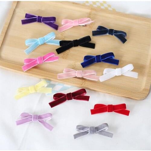Mini Retro Velvet Princess Bow Hairpin For Women Girls Lolita Hair Clip Hair Accessories B1738