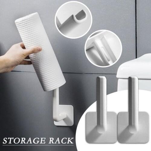 Adhesive Hook Wall Hanger Towel Holder to Hanging Toilet Paper Towels Hats Caps Bags Clothes Room Storage Rack Finishing Tools