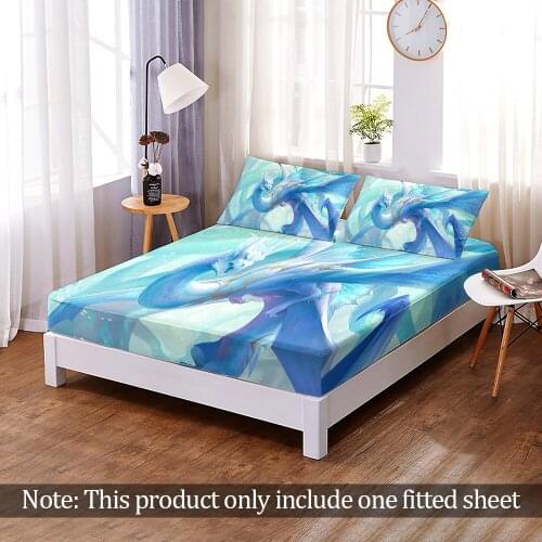 Customize 3D Print Luxury Dragon Fitted Sheet Queen King Size Elastic Band Eourpe Bed Sheet Home Bedroom Decoration 1pc