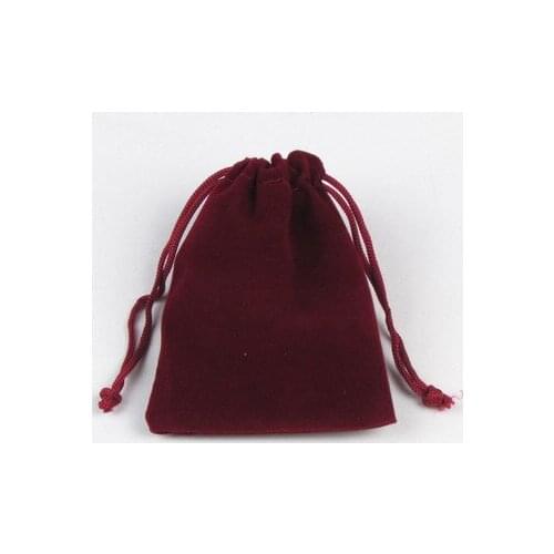 Gift bag drawstring drawstring mouth holiday high-end jewelry storage Wenwan black and red small velvet bag 7X9cm