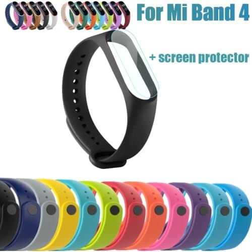 1PC Strap For Xiaomi Mi Band 4 Sport Wristband Silicone Bracelet Mi Band 4 Replacement Straps For Mi Band 4 Watch Band Accessori