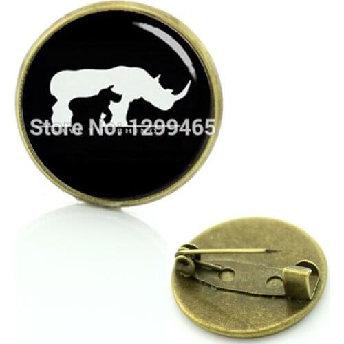Decoration male cartoon metal pin New Elegant Design save the elephant brooches Exquisite Save The Rhino badge C 1047