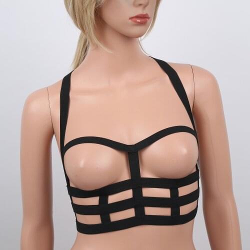 Women Fashion Punk Gothic Elastic Body Chest Straps Caged Bralette Sexy Lingerie Waist Harness Belt Cosplay Club Costumes