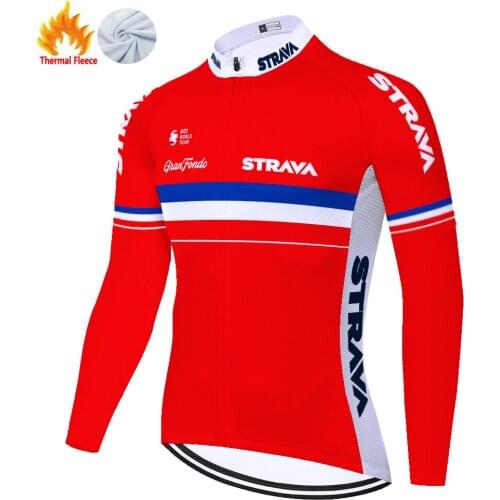 Strava Winter Thermal Fleece Equipo Jersey Camisa Masculina Rennrad Trikot Fietskleding Heren Maillot Ciclismo Hombre 자전거의류