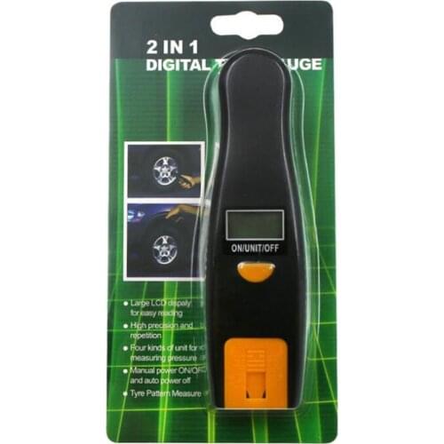 2 In 1 Digital Car Tire Tyre Air Pressure Gauge Meter LCD Display Manometer Barometers Tester For Car Truck Motorcycle
