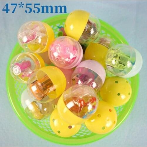 47X55mm 8pcs/pack Capsules Surprise transparent plastic ball toy withdifferent figure toy inside vending machine Shilly Egg Ball