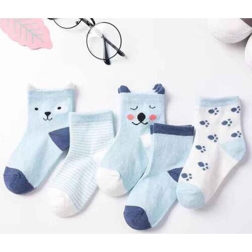 5 Pairs/lot 0-6 Years Baby Socks For Boys Girls Cotton Breathable Cartoon Newborn Toddler Kids Socks Baby Clothes Accessories