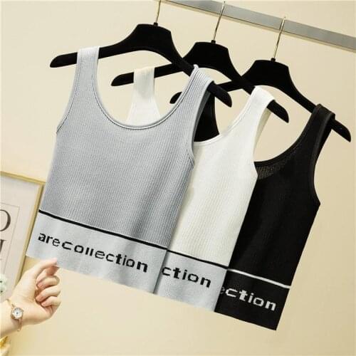 Basic Knitted Sport Top Fitness Women Sleeveless Sexy Crop Top Gym Stretch Tank Top Female Clothes 2020 Fashion