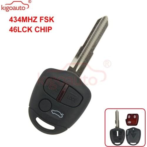 Kigoauto Remote Key Fob 3 Button Fit For Mitsubishi Lancer EX Remote key 433mhz LCK ID46 MIT8 Blade