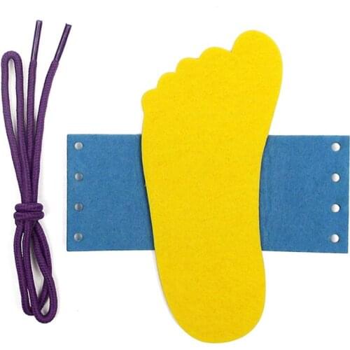 Felt Crafts Teaching Supplies DIY Handwork Props Shoelaces Toys Kindergarten Teach Lacing up For Kids Practice C5S1