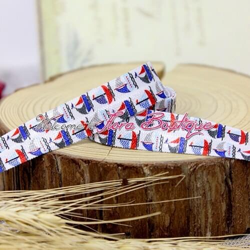 FLRA ElasticSailing print fold over elastic ribbon, wholesale foe for summer