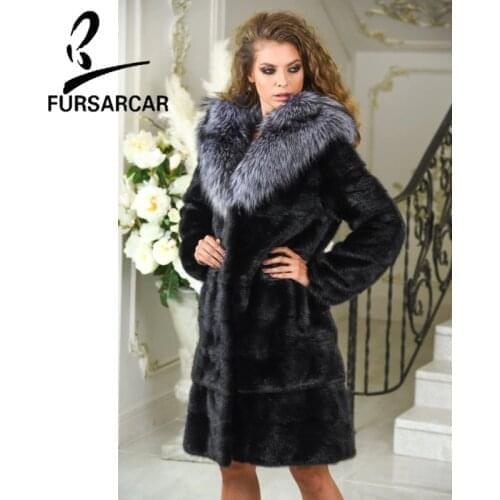 FURSARCAR Black Fur Coats