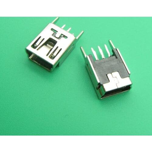 10PCS Mini USB Type B Female 5 Pin DIP Vertical Leg PCB Socket Connector 180 degree V3 Micro USB