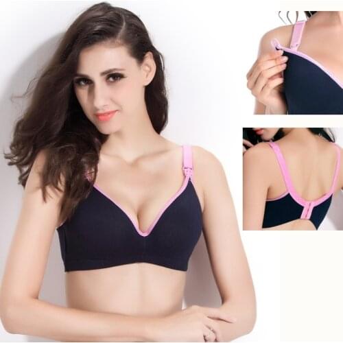 Cotton Breastfeeding Bra Nursing Bras Quick Release Pregnant Woman Sleeping Bra