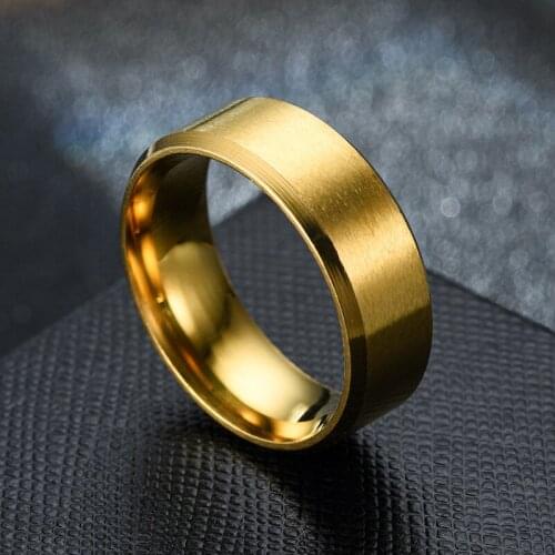 Stainless Steel Black Rings for Men Domineering and Simple Ring Box 8mm Simple Men Ring Smooth Fashion Charm Jewelry