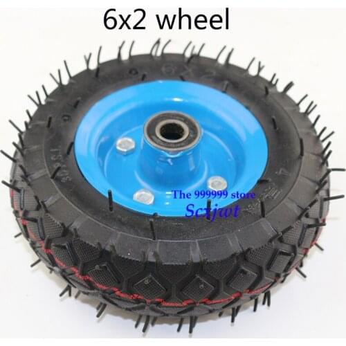 6X2 Inflation Tire Wheel Use 6" Tire Alloy Hub 160mm Pneumatic Tyre Electric Scooter Pneumatic Wheel Trolley Cart Air Wheel
