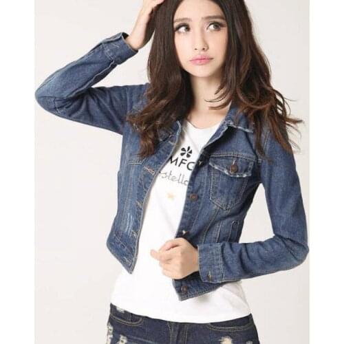 2019 Autumn Women Fashion Short Paragraph Coat Lady Loose Solid Color Jacket Harajuku Single-breasted Female Cowboy Outwear