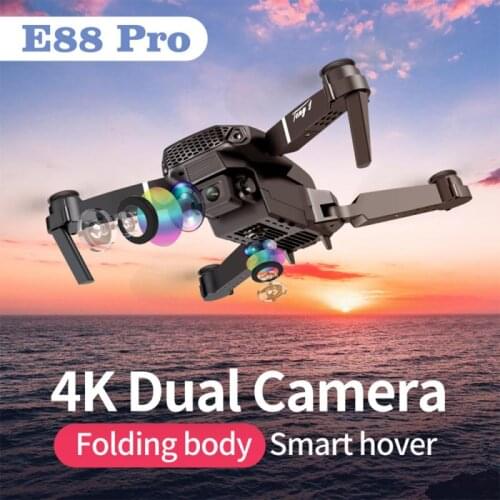 HD 4K E88 Pro Drone With Wide Angle 1080P Dual Camera Height Hold Wifi RC Foldable Height Preservation Quadcopter Dron Gift Toy