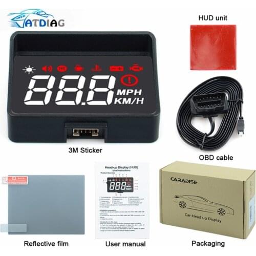 X5 Car HUD Head Up Display OBD II EOBD Automatic Matching Overspeed Warning System Projector Windshield Car Voltage Speed Alarm