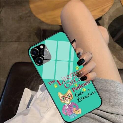 The Literary Catcast Podcast Glass Phone Case For iphone 12 11 Pro Max XS XR X 8 7 Plus SE2 Case