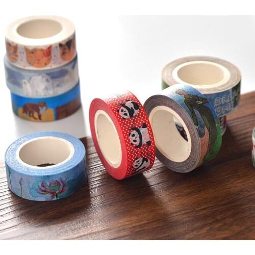15mmx10m Cartoon washi tapes color Dividing Stickers border masking adhesive paper washi tape DIY Scrapbooking Hand account