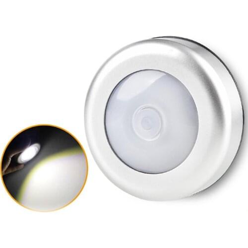 6 Led Portable Pat Night Light Security Stepless Dimming Wireless Battery Powered Cabinet Lamp Kitchen Closet Warm White Light