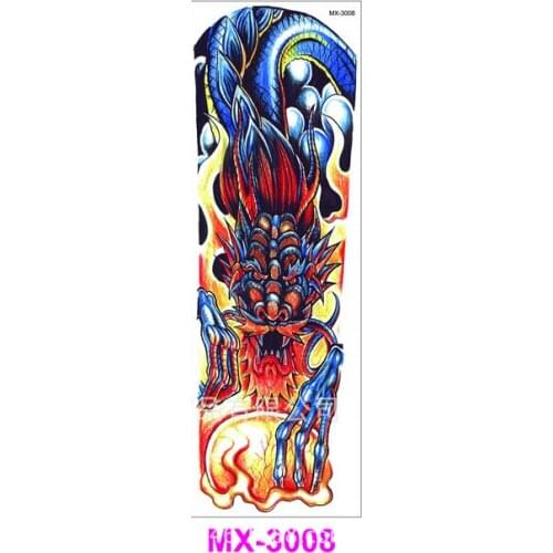 2015 New Waterproof Temporary Whole Hand Cool Beautiful Tattoo Sticker with Dragon Fire QB-3005 45 x 15 Cm Size