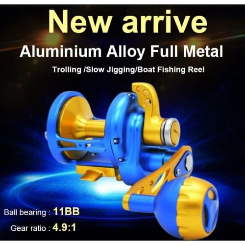 New arrive 9+2BB Full Metal reel Boat boat fishing reel drum /slow jigging trolling /fishing iron sea fishing reel Matte coating