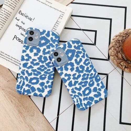 The New Blue leopard Phone Case For For iPhone 11 Pro Max X XR XS Max 6 8 7 Plus Shockproof Cover