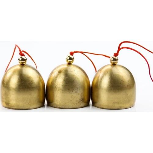 Simple Red Rope Metal Copper Wind Chime Pendant Door Decoration Alloy Bell Feng Shui Pendant Town House Lucky Money Shop Doorbe