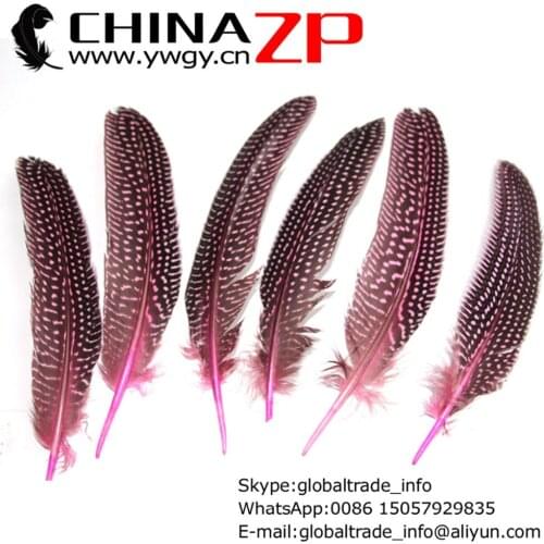 Retail and Wholesale in CHINAZP Factory www.ywgy.cn 100pcs/lot Polka Dot Dyed Pink Guinea Fowl Wing Feathers