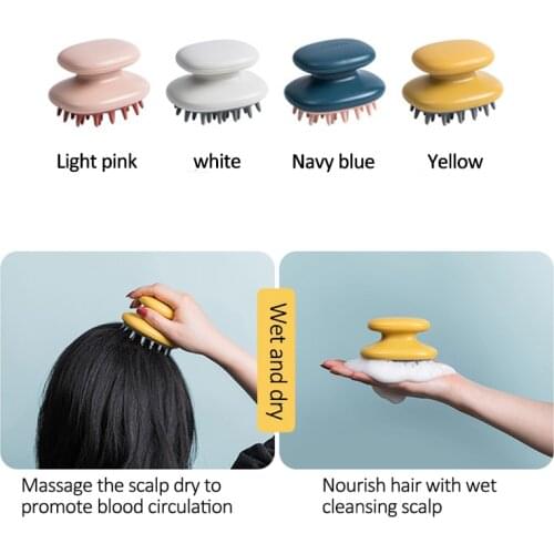 Handheld Silicone Massage Comb Scalp Shampoo Massage Brush Washing Shower Hair Comb Mini Head Meridian Massage Comb Hair Clean